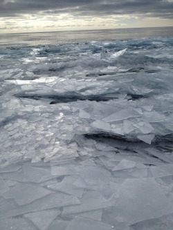  The water at Lake Superior froze, but the