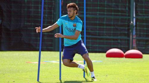 fzneymar:  15/05/2014 Training Session - Neymar is back 💪   Photo by MIGUEL RUIZ - FCB