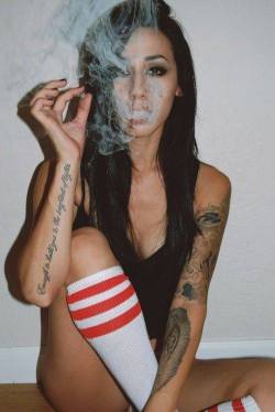 Skateboarding, weed ,good vibes, smoking is tattoo