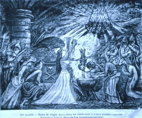 demoniality:  Scene of subterranean black magic by Comte de Tromelin. 