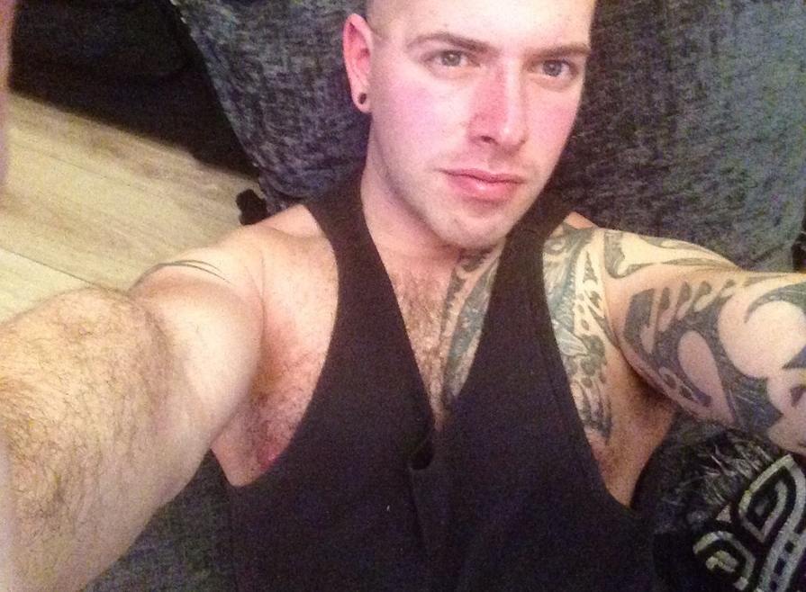 thehornyguys:  Hot tattooed uncut guy Follow me for hot pics of straight guys