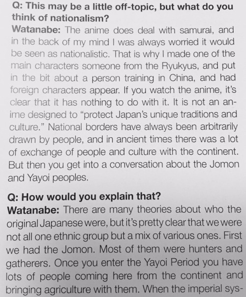 leseanthomas:Cowboy Bebop & Samurai Champloo creator & director Shinichiro Watanabe’s insist