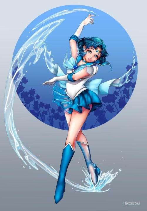 [Fan Art] Sailormoon: Super Sailor Mercury by Hikarisoul2Available on Sale at Redbubble and Deviant 