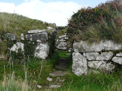 ancientart:The late Iron Age and Romano-British Chysauster Ancient Village, located in Cornwall, Eng
