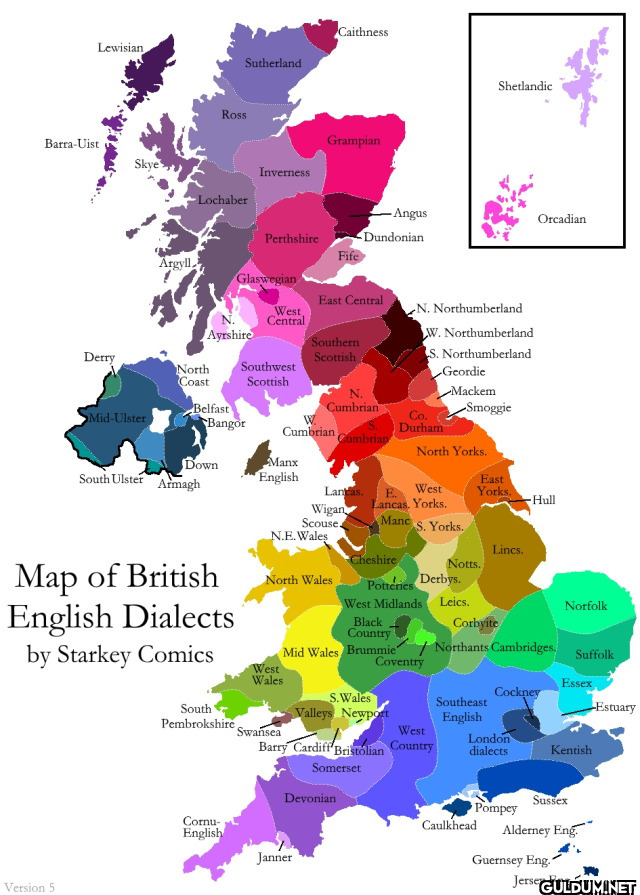 Map of British English...