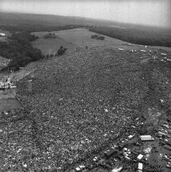 historicaltimes: Massive Crowds Gather For The First Woodstock, 1969 via reddit 