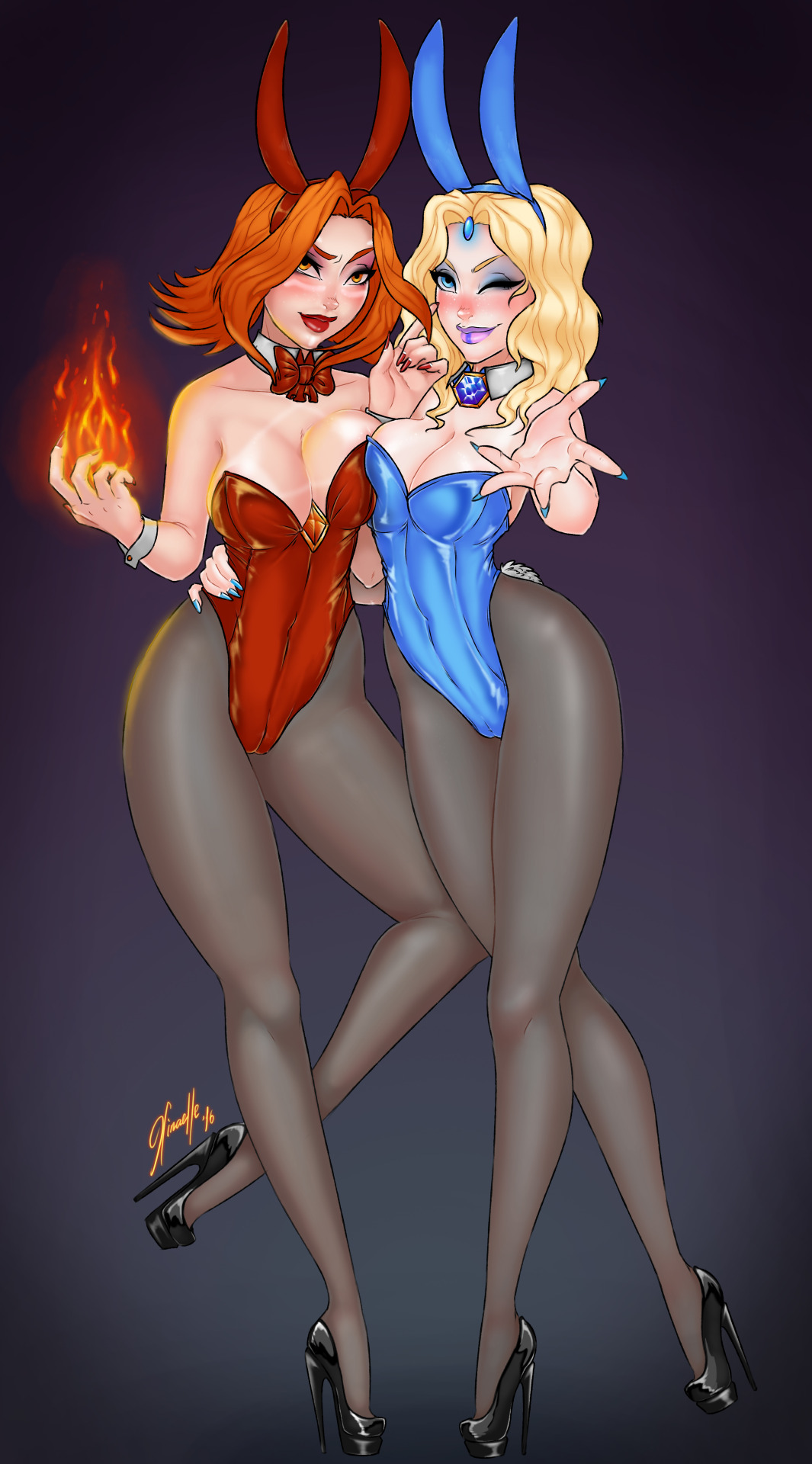 xinaelle-sfw:  Lovely Lina and Rylai ^3^   SFW versions &lt;3