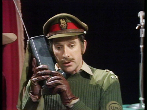 Doctor Who: RobotThe Brigadier and Sergeant BentonBRIGADIER: What the blazes were you thinking of, M
