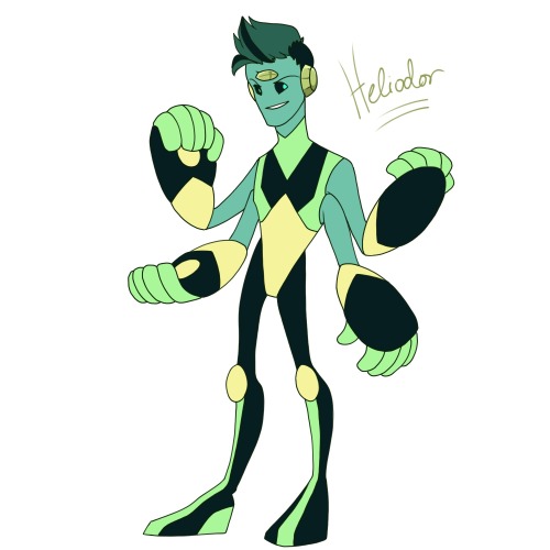 Fusion for mine and mcmoddity’s​ gemsonas! Heliodor, the big, attractive, androgynous, four-armed br