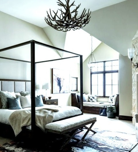 Denver Bedroom Master Example Of A Large Mountain Style Master Carpeted And Beige Floor Bedroom Design