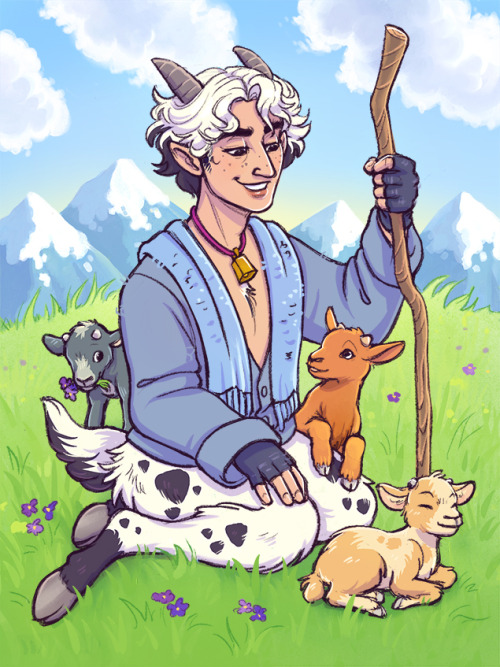 High on a hill was a lonely goatherd&hellip;More goat content? More goat content. I love satyrs so m