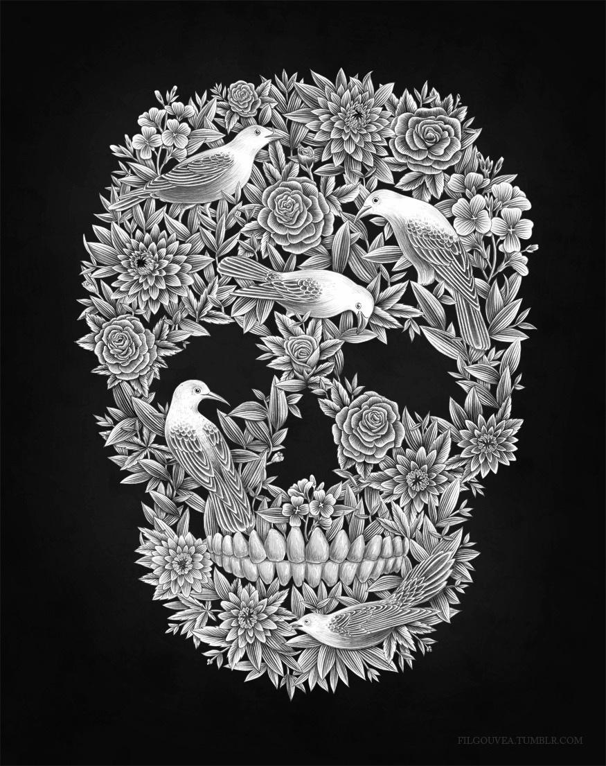 filgouvea:  Caveira naturalis. Graphite and photoshop. You can help me make this