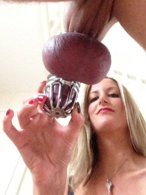 cuckoldpleasure:The look of satisfaction and control on your Wife’s face gives you that chastity buz