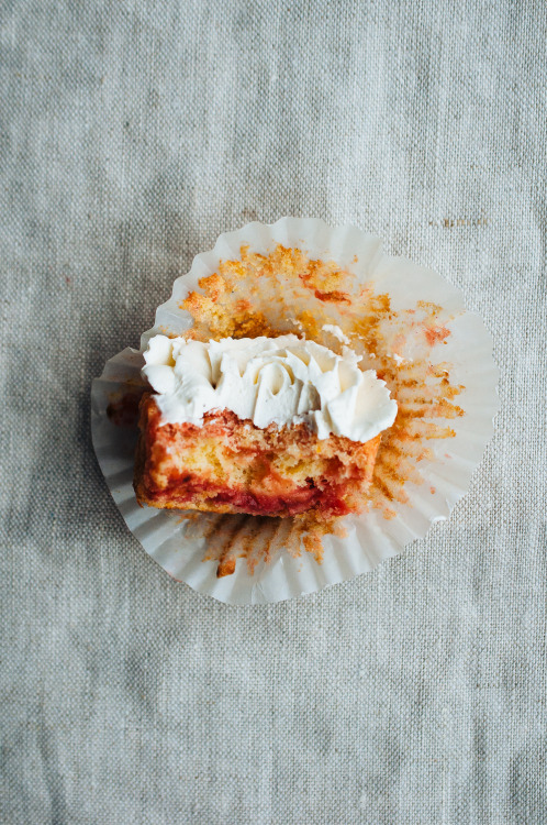 sweetoothgirl:Rhubarb and Orange Cupcakes