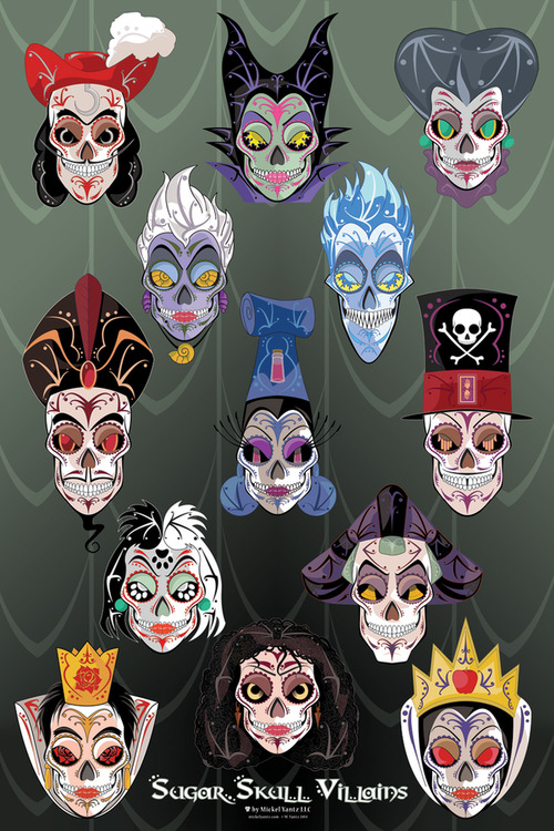 tattoome:  Sugar skull villains inspiration! 