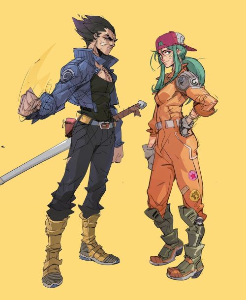 superheroes-or-whatever:Future Vegeta &amp; Bulma by Hicham Hibchi