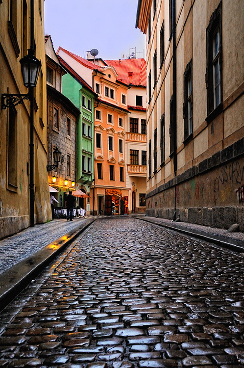 seven-olympians:Cobblestone Street, Prague, Czech Republic