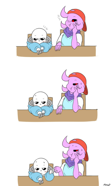 mooncatyao:  [Jealous] Grillby & little Sans <First part>(Previous)/(NEXT)[GLS timeline]