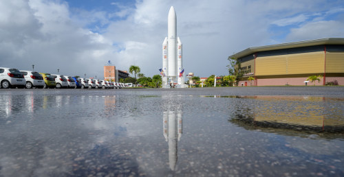 James Webb Space Telescope Prelaunch by James Webb Space Telescope A mockup of Arianespace&rsquo