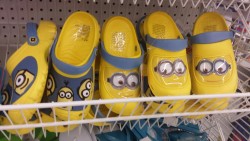 idaholy:  doorfus:  JUST LOOK AT THIS DISGUSTING MONSTROSITY  not only are they minion shoes, but CROCS MINION  C R O C S  WHAT ARE THOOOOOOOOOOOOOOOOOOOOOOSE