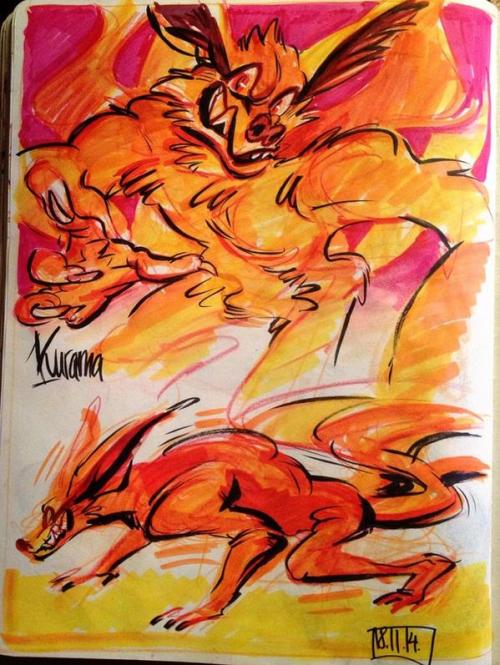 stasownspeaches:  Morenatsu fanarts and Kurama from Naruto 