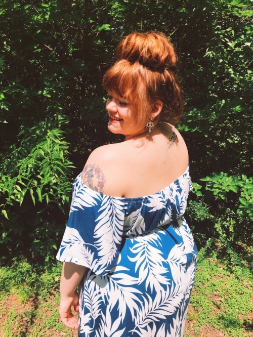 carriedlikedreams: Soaking in positivity like sunlight ☀️ Dress: ASOS Curve Off The Shoulder Dress (