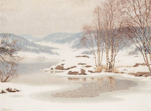 geritsel:Winterscapes by Gustaf Fjaestad - psychedelic art avant la lettre