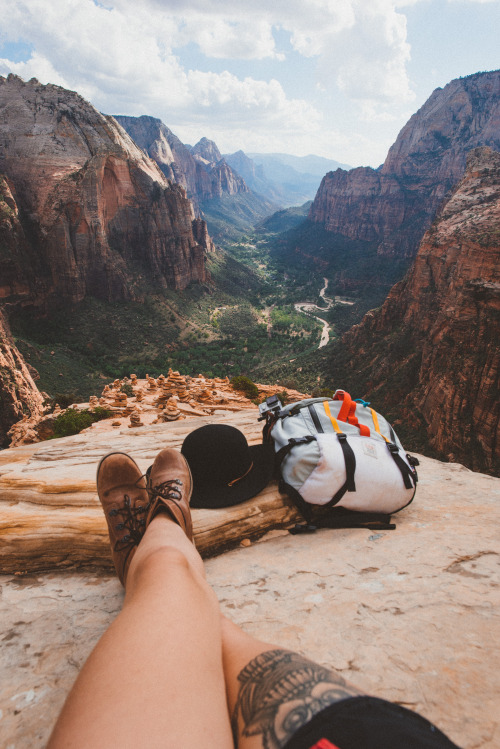 Sitting on the edge of Angel’s Landing