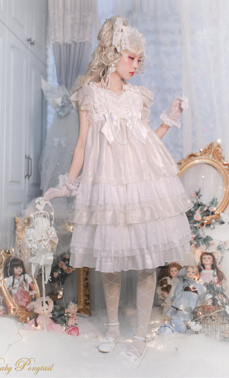 lolita-wardrobe:  New Release: 【-Angel’s Gift-】 Vintage #ClassicLolita JSK◆ Shopping Link >>> https://lolitawardrobe.com/baby-ponytail-angels-gift-vintage-classic-lolita-jsk_p4866.html