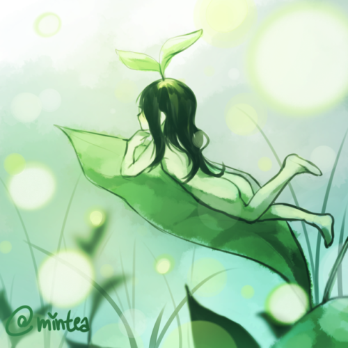 Daily Drawing No. 11 Leaf GirlFun little painting for today~ ♥