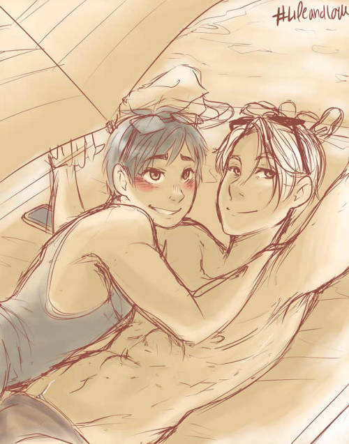 pinkypelos: WIPWith summer approaching Viktor and Yuuri can probably indulge in their life and love for a while~