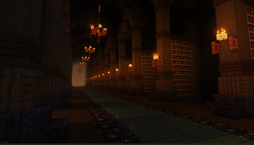 moss-connoisseur: buildtober day 14: library—————•texturepack(s): vanilla textures•shaders: complime