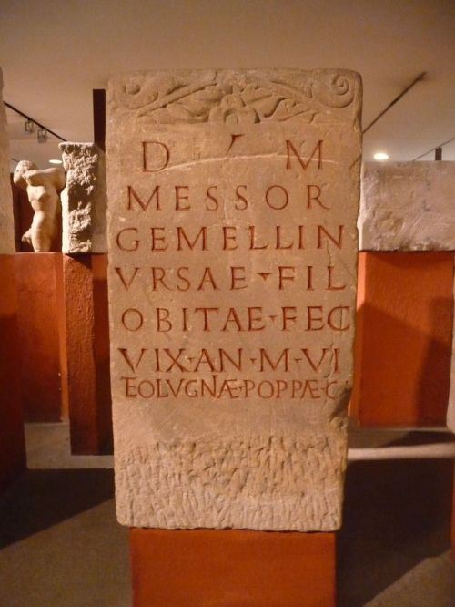 Romano Germanic Museum - father’s sorrow1. Tombstone of 1,5 years old Ursa and her mother Poppae. 2.