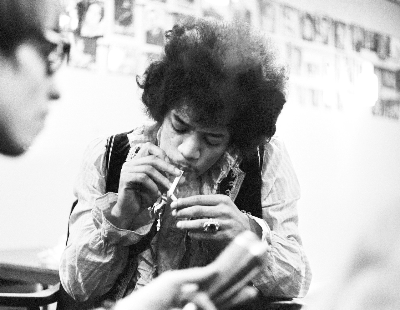 ledzepppelin:Jimi having a taped interview backstage in Copenhagen, 21st May 1967
