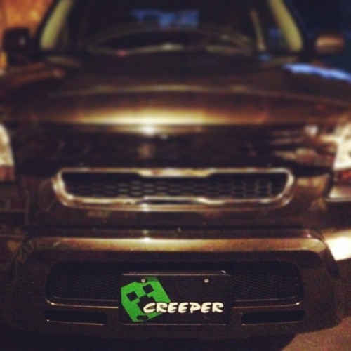 Another little addition to the car&hellip; #minecraft #creeper #kia #soul #awesome #gamercar #what