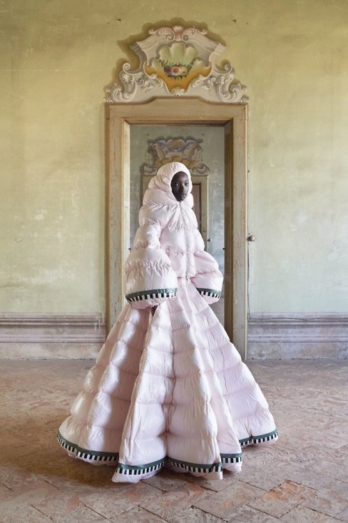 Obsessed with these puffer coat dresses by Pierpaolo Piccioli and Liya Kebede
