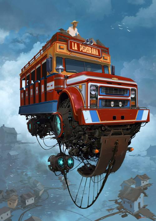 scifiarchive:  Retrofuturistic vehicles by Alejandro “Burda” Burdisio 