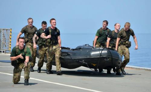 Sailors and Royal Marines conduct Battle Fitness The Royal Marines from HMS Bulwark were put through