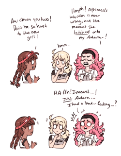 Space Ocs Talking About The New Girl. The Princess Is Embarrassing And Adara Is A