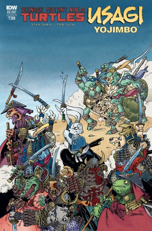 TMNT/Usagi Yojimbo variant cover by Sergio Aragones, colors by Tom Luth. Coming later this month!