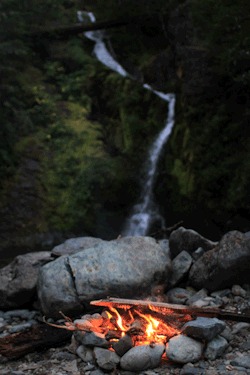naturepunk:  Waterfall and Campfire. Opal
