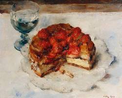 Walter Vaes. Still life of gateaux and a