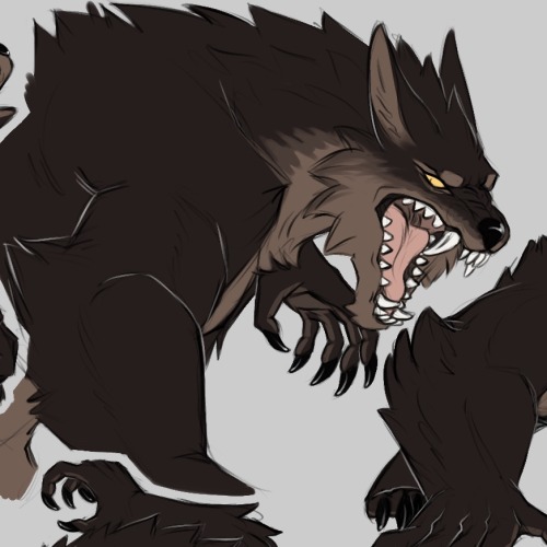 lunarismonstrum:More Werewolf Chris doodles using renders and screenshots of Nergi as pose reference