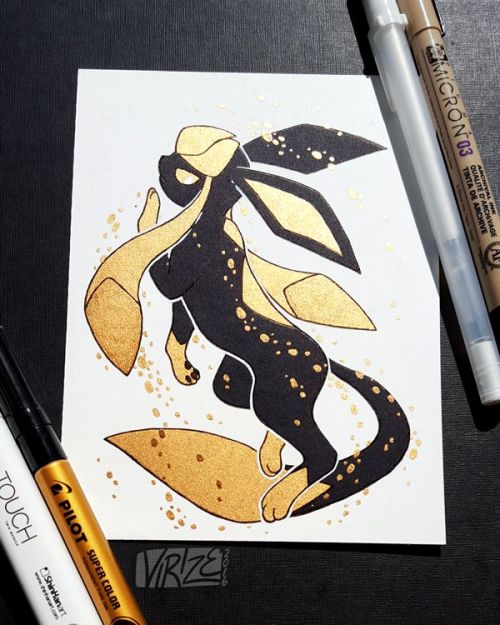 retrogamingblog2: Gilded Eeveelution Drawings made by Jennifer Hiew