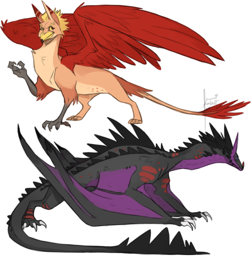 kimboltart:So i read this Fan-fiction where Dabi was a Dragon and Hawks was a Griffin and since i am