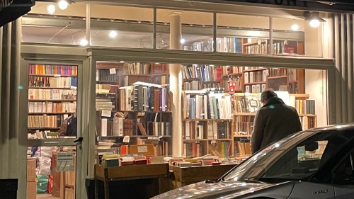 Walking Home From Work And Admiring Some Late Night Parisian Bookshops