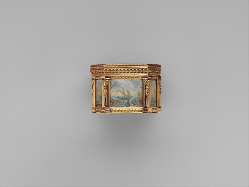 ltwilliammowett: Snuffbox with six maritime scenes Maker: Dominique-François Poitreau (apprenticed 1