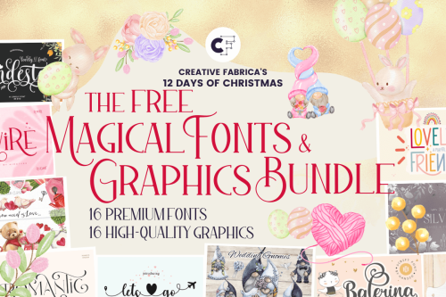 ilikefonts:The Free Magical Fonts and Graphics Bundlewith 16 fonts including commercial license The 