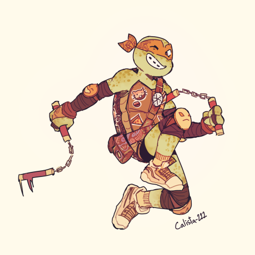 calista-222:Felt like drawing Mikey from @camilieroart‘s Colorcoded tmnt AU :)