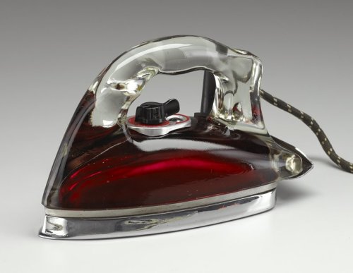 “Silver Streak&quot; electric iron, 1940. Pyrex glass, steel, plastic, rubber. Via artsmia